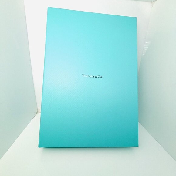 Tiffany Blue Leather Folding Necklace Presentation Blue Gift Box Storage Pouch - Picture 10 of 11